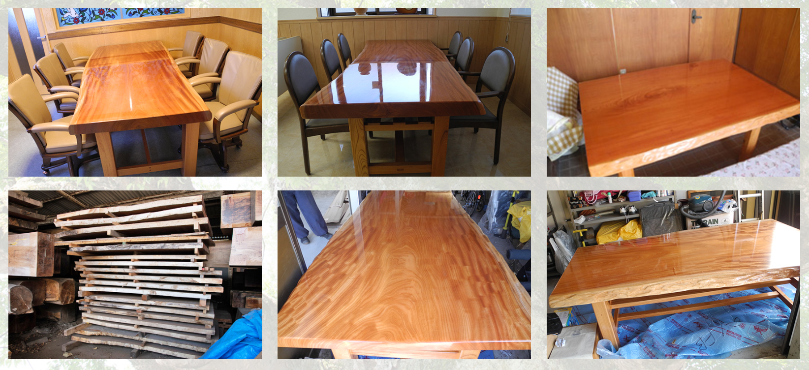 テーブル　欅　ケヤキ　一枚板　乾燥材